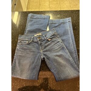 J BRAND LOVE STORY BELL BOTTOM‎ Y2K Low Rise Bayou Wash Stretch Denim Jeans 27